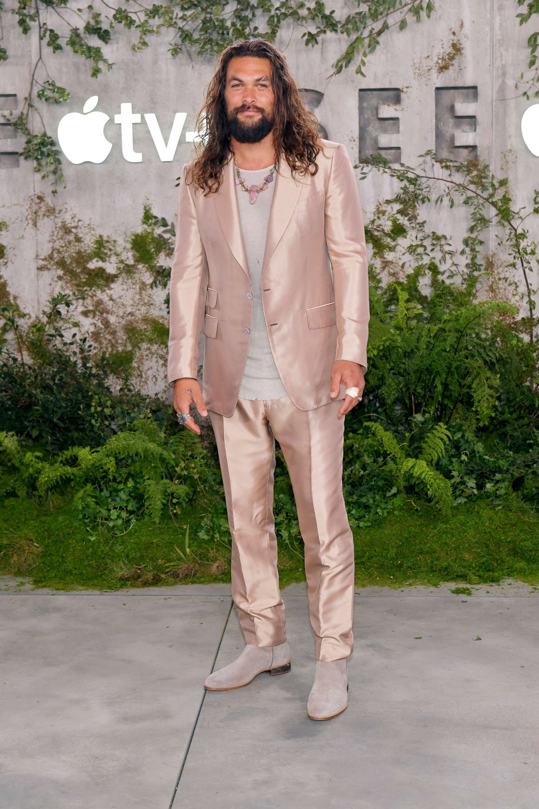PHOTO: Jason Momoa attends the world premiere of Apple TV+'s "See" at Fox Village Theater on Oct. 21, 2019, in Los Angeles.