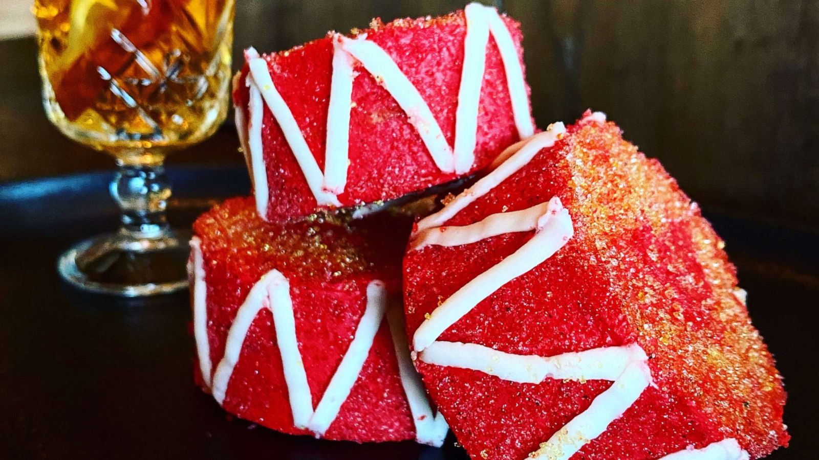 PHOTO: Chef Lorena Garcia's alfajores decorated to resemble drums from the song "The 12 Days of Christmas."