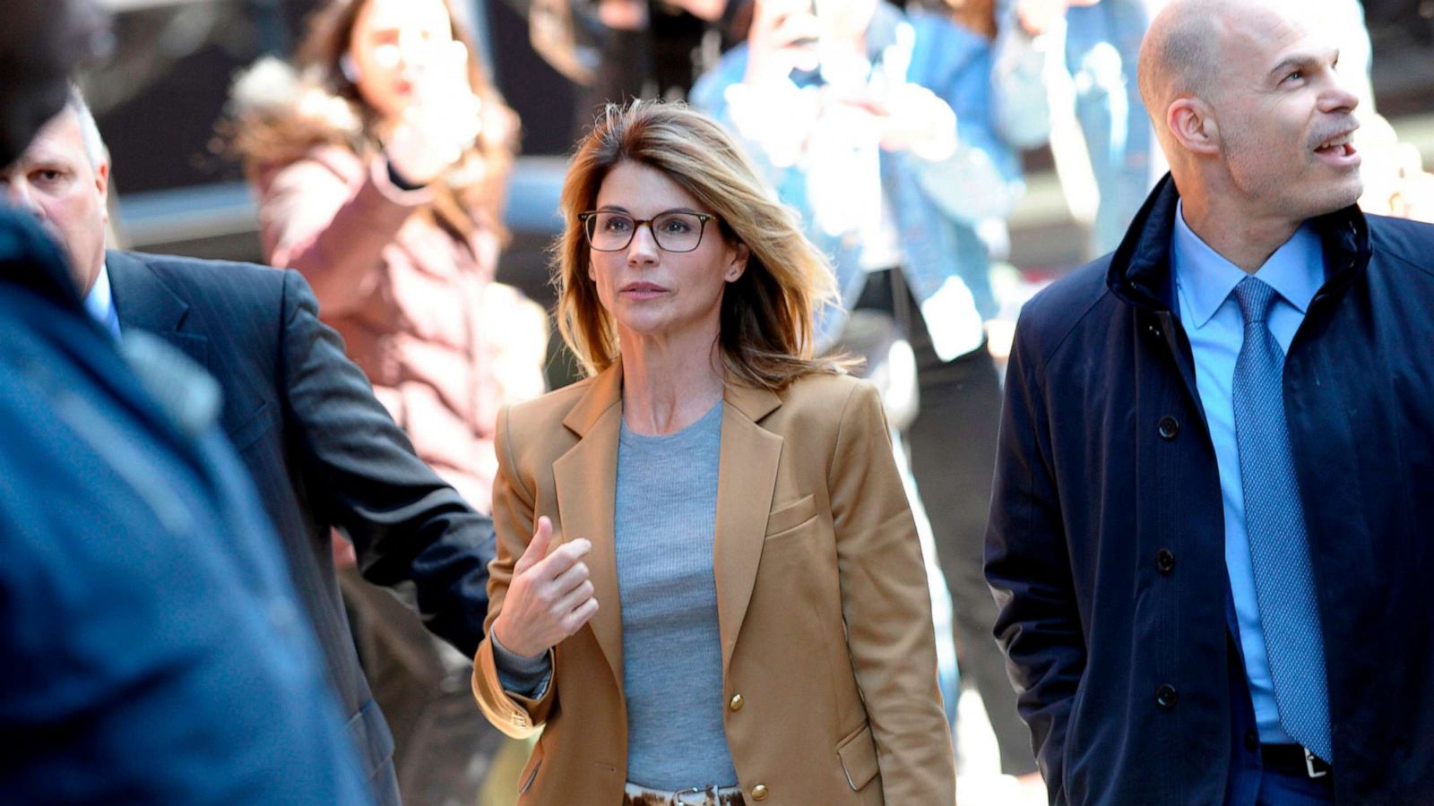 PHOTO: In this file photo taken on April 3, 2019 Actress Lori Loughlin arrives at the John Joseph Moakley United States Courthouse in Boston.