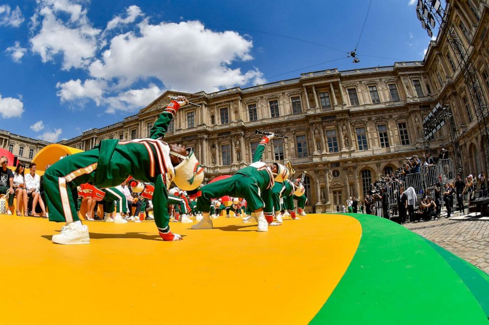 PHOTO: The Florida A&M University Marching 100 performs during the Vuitton Ready to Wear Spring/Summer 2023 fashion show as part of the Paris Men Fashion Week on June 23, 2022 in Paris.