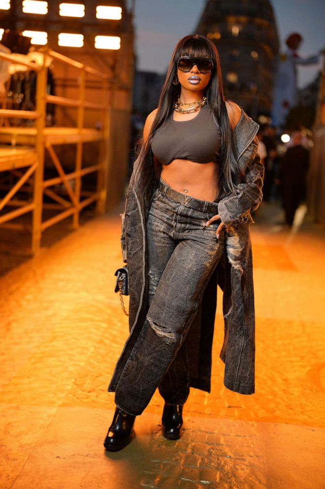 PHOTO: Megan Thee Stallion at the Louis Vuitton Spring 2024 Menswear Collection Runway Show on June 20, 2023 in Paris.