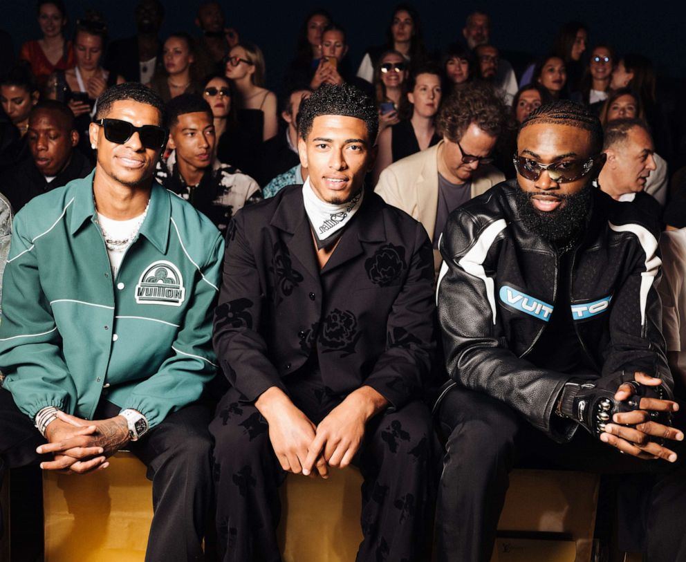 PHOTO: Marcus Rashford, Jude Bellingham and Jaylen Brown attends the the Louis Vuitton Menswear Spring/Summer 2024 show as part of Paris Fashion Week on June 20, 2023 in Paris.