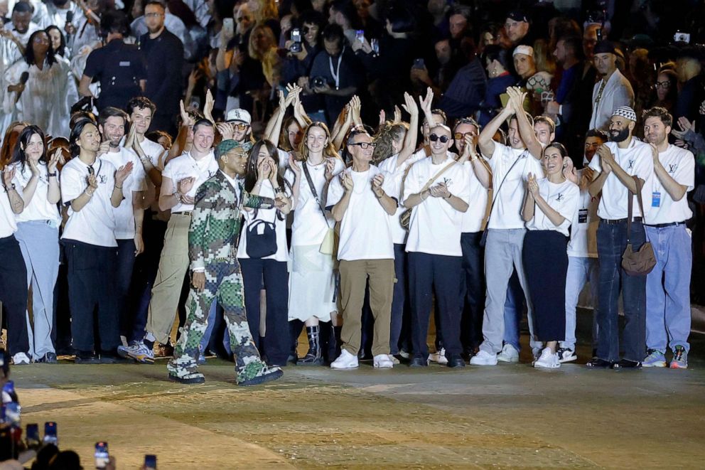 Pharrell Williams makes Louis Vuitton debut at star-studded show