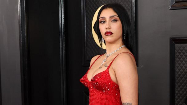 Lourdes Leon Channels Mom Madonna With Cone Bra Red Dress at
