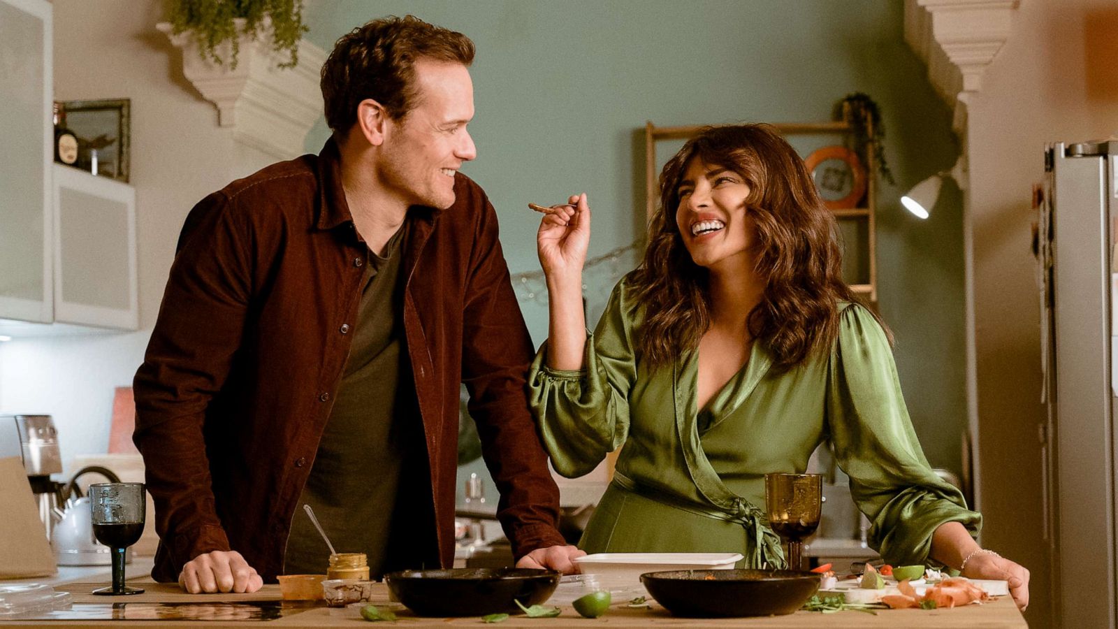 PHOTO: Sam Heughan and Priyanka Chopra, "Love Again," 2023.