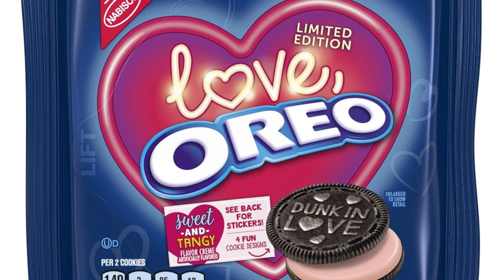 PHOTO: The manufacturer says that Love Oreo cookies feature a "sweet and tangy" creme and come imprinted with four different Valentine-inspired messages.