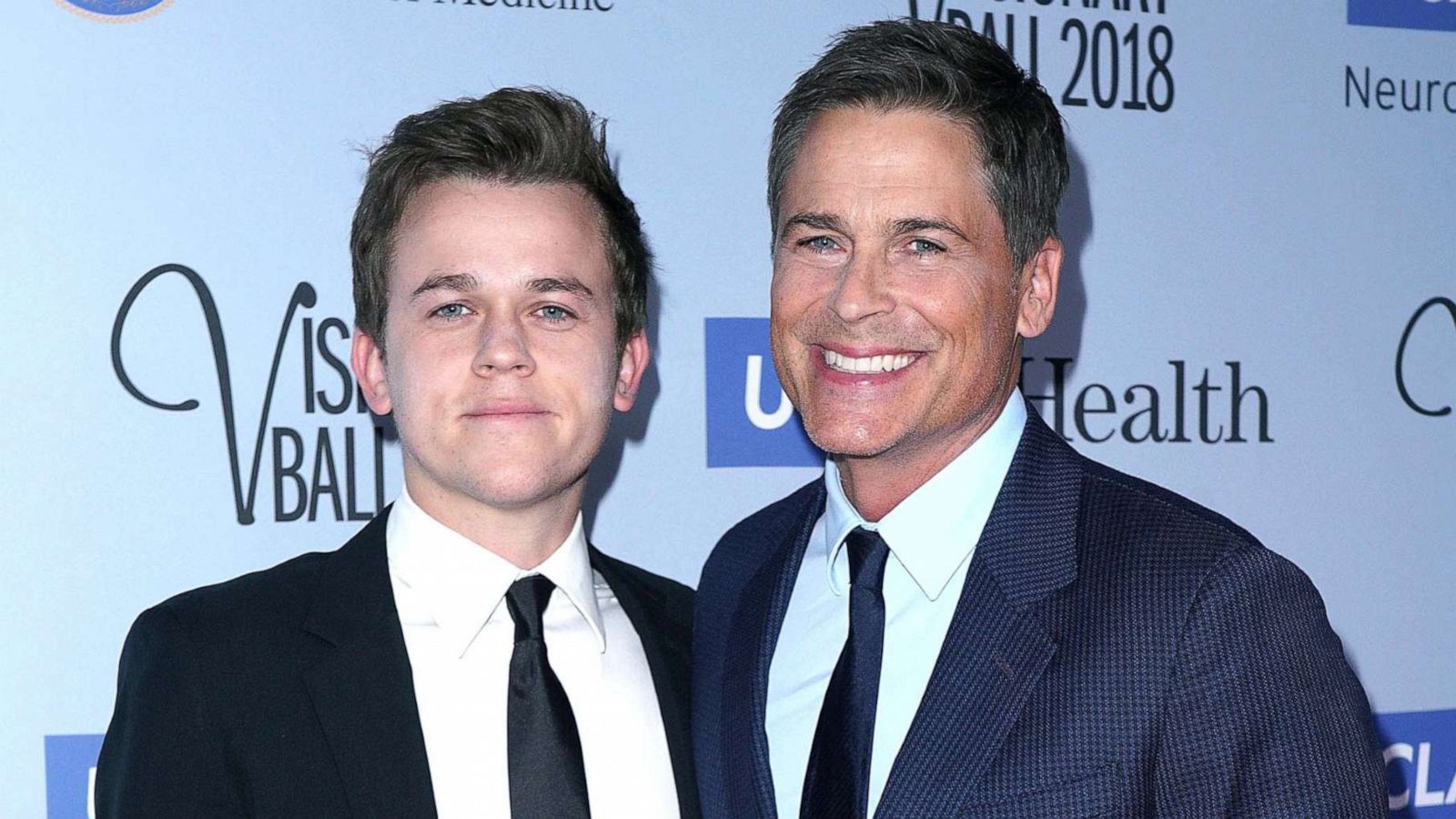 PHOTO: Rob Lowe and son John Owen Lowe attend the 2018 Visionary Ball benefiting the UCLA department of neurosurgery at The Beverly Hilton Hotel, Octo. 18, 2018, in Beverly Hills, Calif.