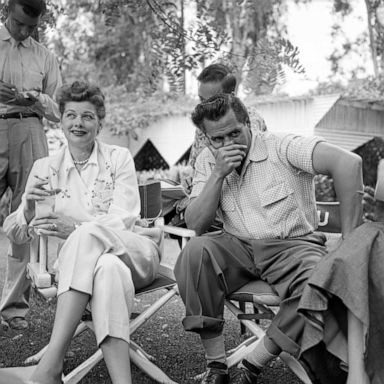 PHOTO: Lucille Ball and Desi Arnaz on set.