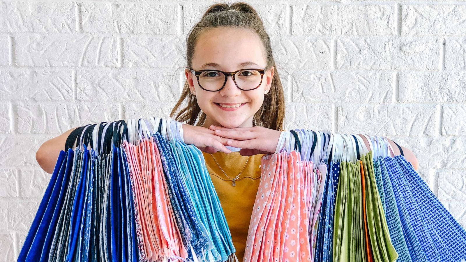 PHOTO: Lucy Blaylock, 11, sews blankets and masks for kids in need from home in Gallatin, Tenn.