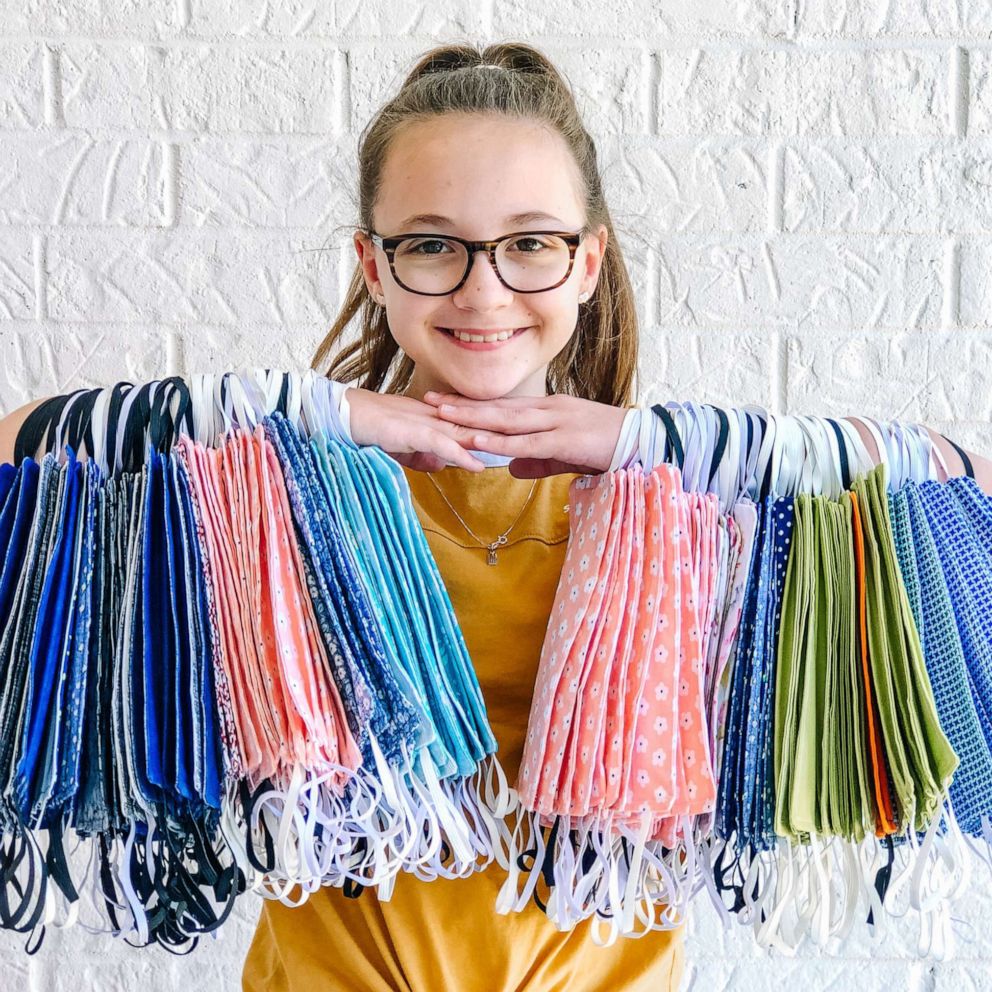 VIDEO: 11-year-old sews 500 blankets and 1,100 masks for people in need