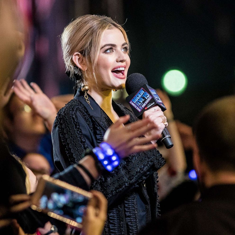 lucy hale new years dress Lucy Hale Just Wore The Pink Maxi Dress Of Our Dreams