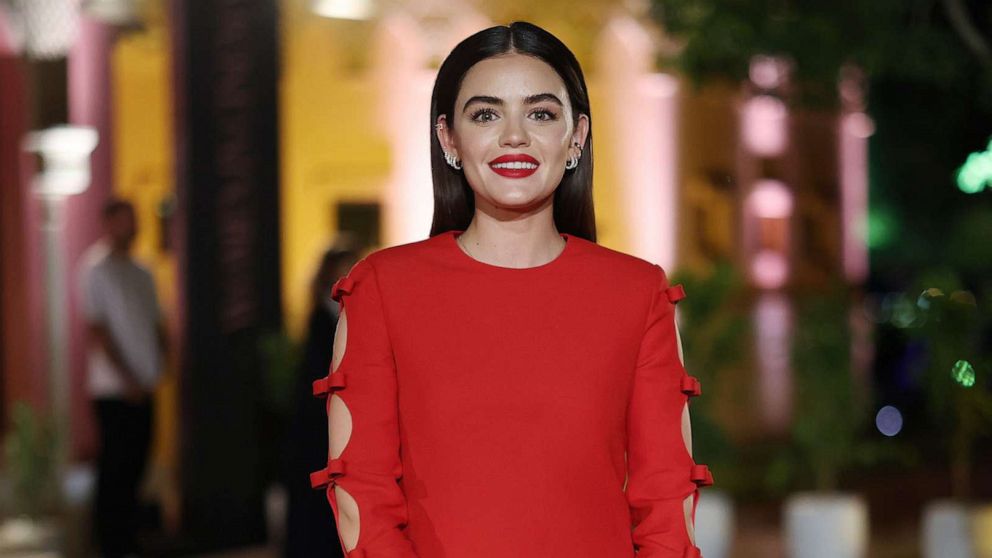 Lucy Hale is seen on February 14, 2023 in Los Angeles, California