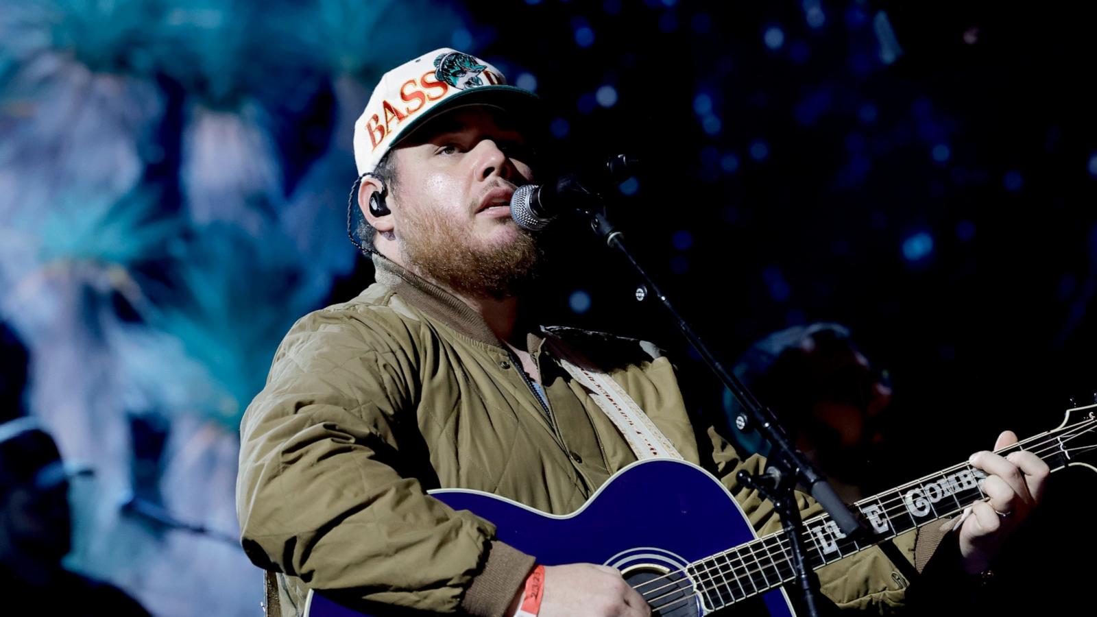 PHOTO: Luke Combs rehearses onstage during the 65th GRAMMY Awards at Crypto.com Arena, Feb. 3, 2023, in Los Angeles.