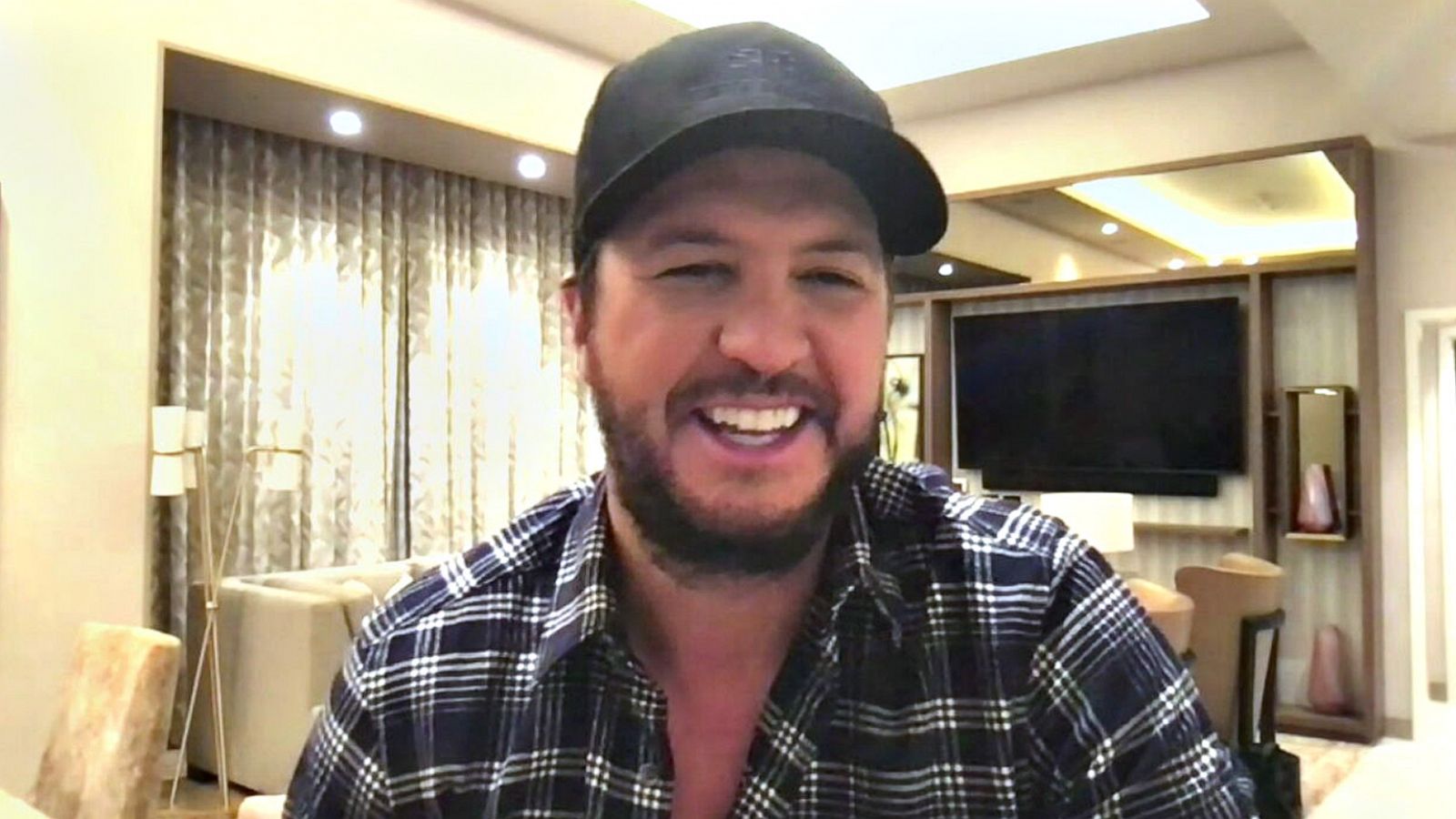 PHOTO: Luke Bryan appears on "Good Morning America" via a video call from Las Vegas, Feb. 7, 2022.