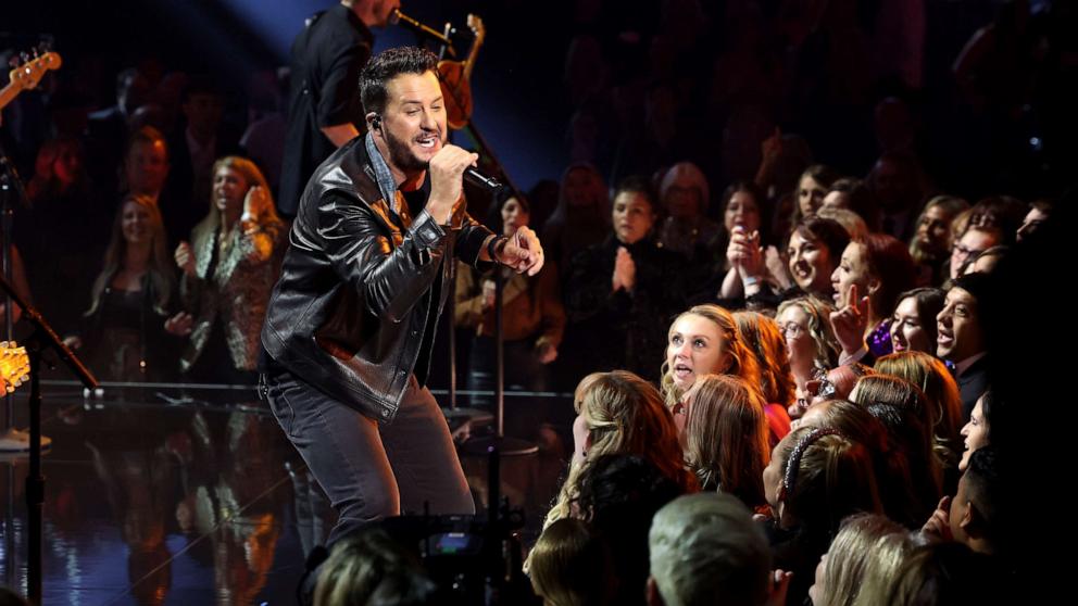 PHOTO: Luke Bryan performs onstage during the 57th Annual CMA Awards at Bridgestone Arena on Nov. 08, 2023 in Nashville, Tenn.