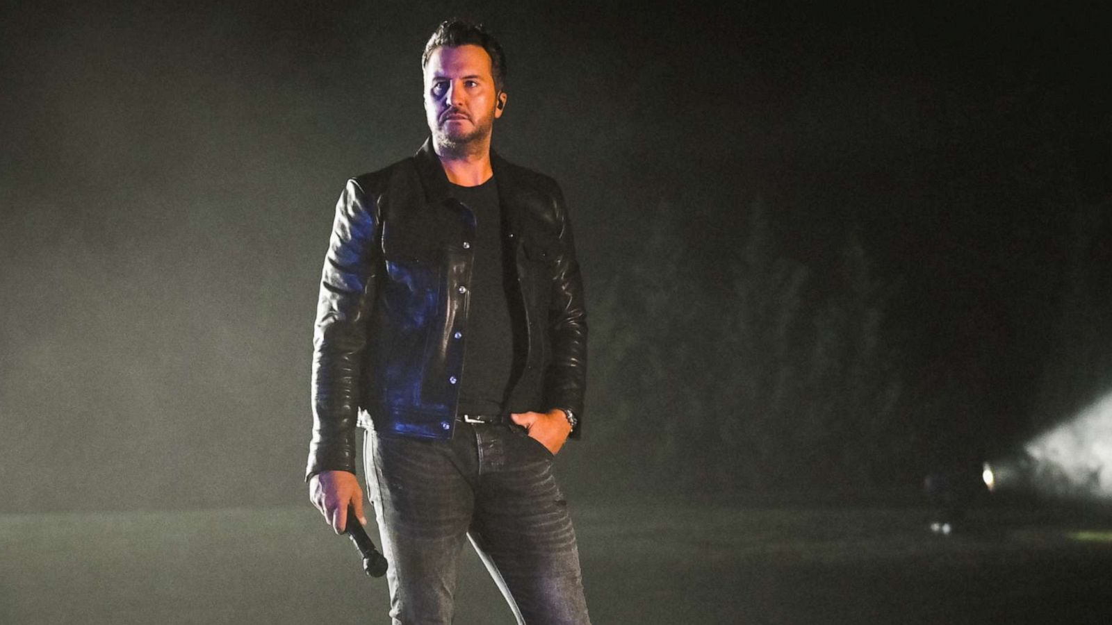 PHOTO: In this Oct. 21, 2020, file photo, Luke Bryan poses at the Sycamore Barn in Arrington, Tenn., for the 2020 CMT Awards broadcast.