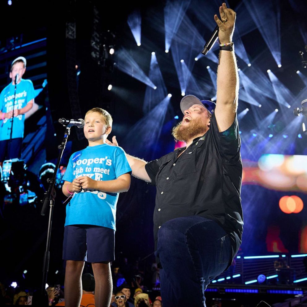 VIDEO: 8-year-old cancer survivor gets his wish to sing onstage with Luke Combs