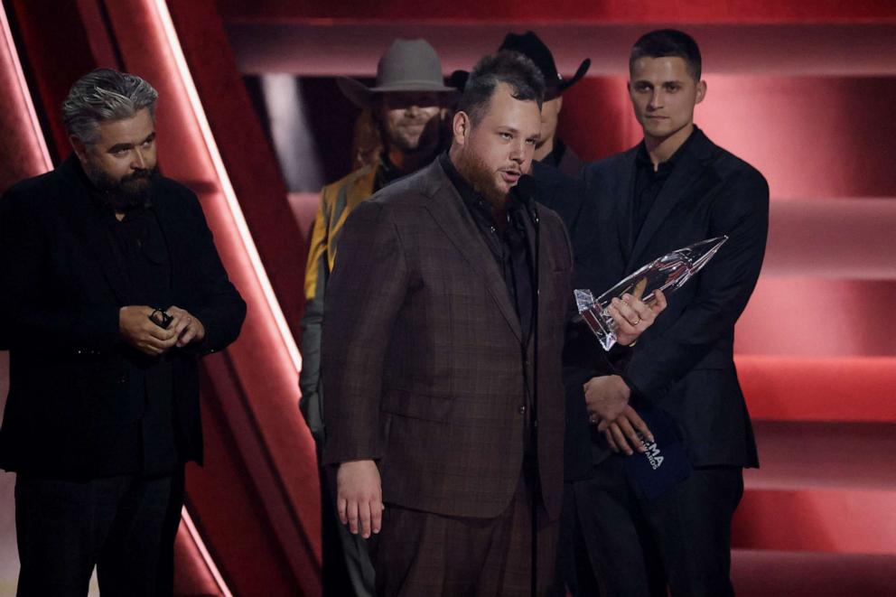 PHOTO: Luke Combs accepts the award for Single of the Year for "Fast Car" at the 57th Annual CMA Awards in Nashville, Tenn., on Nov., 8, 2023.