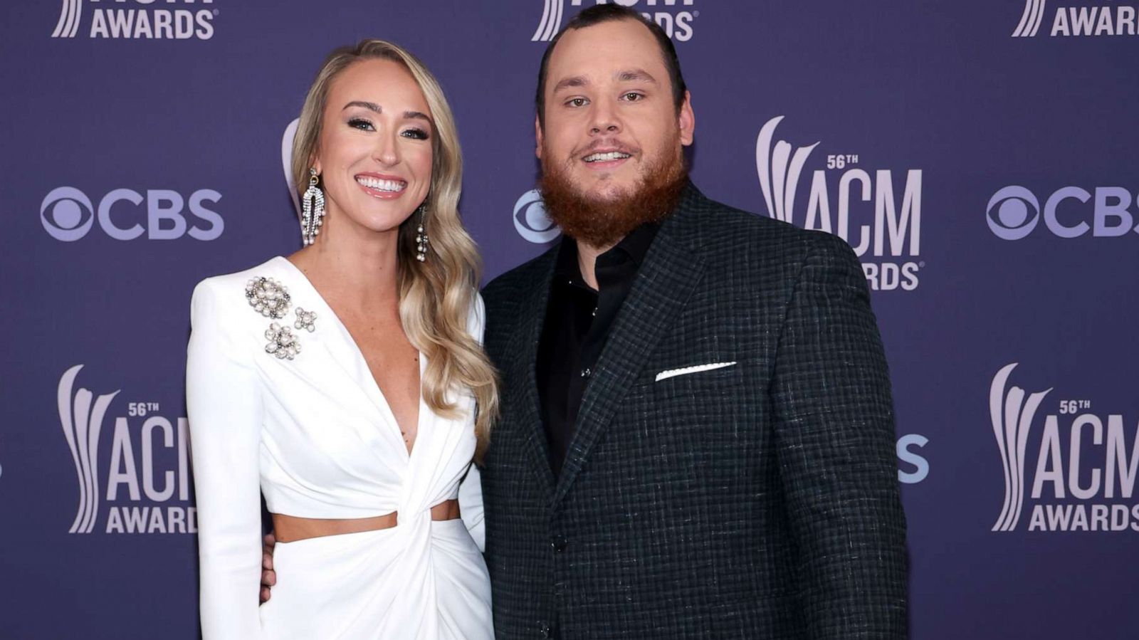 PHOTO: Nicole Hocking and Luke Combs attend the 56th Academy of Country Music Awards at the Grand Ole Opry, April 18, 2021, in Nashville, Tenn.