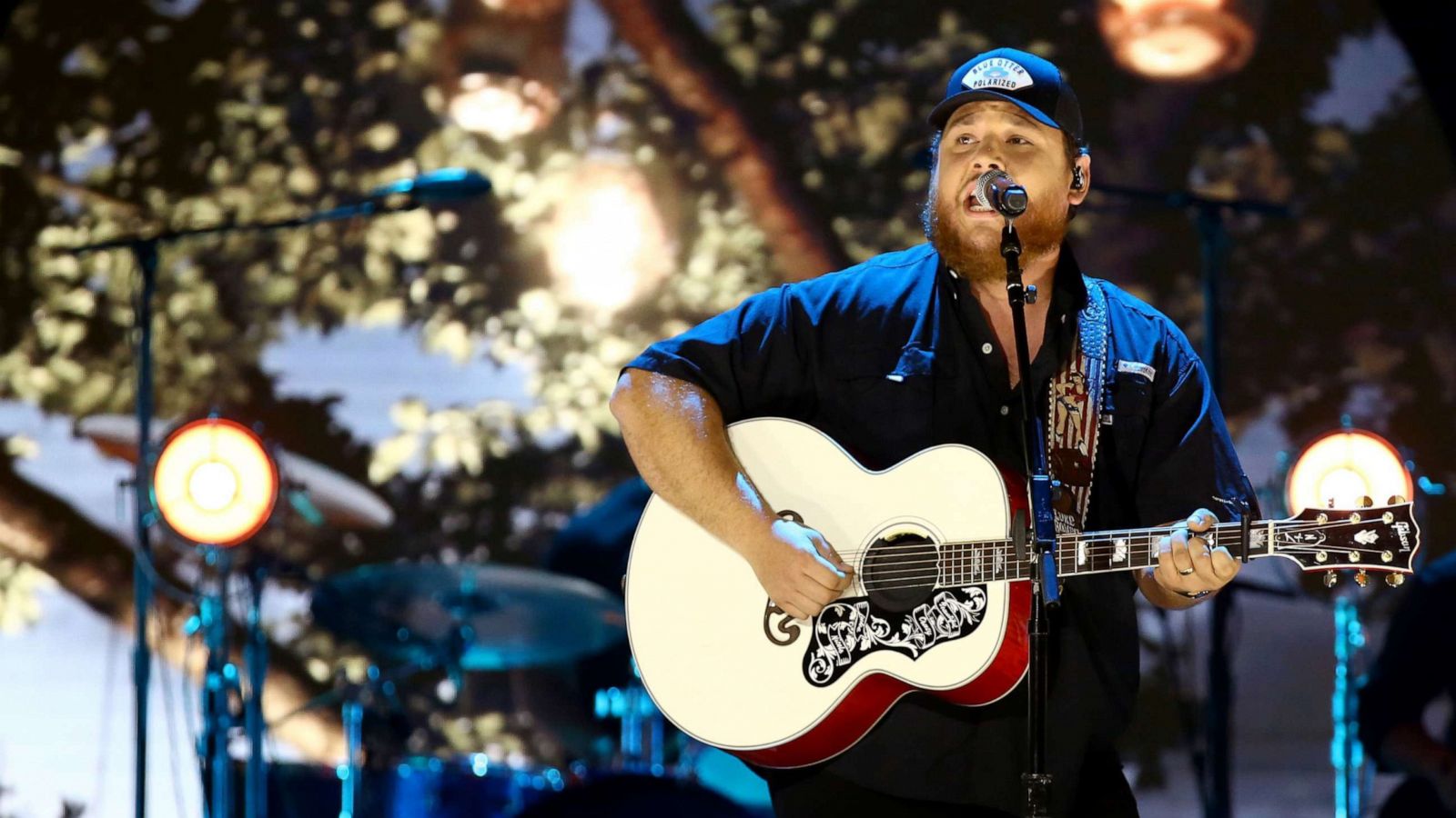 PHOTO: Luke Combs performs onstage during 2021 CMT Artist Of The Year at Schermerhorn Symphony Center on Oct. 13, 2021, in Nashville, Tenn.