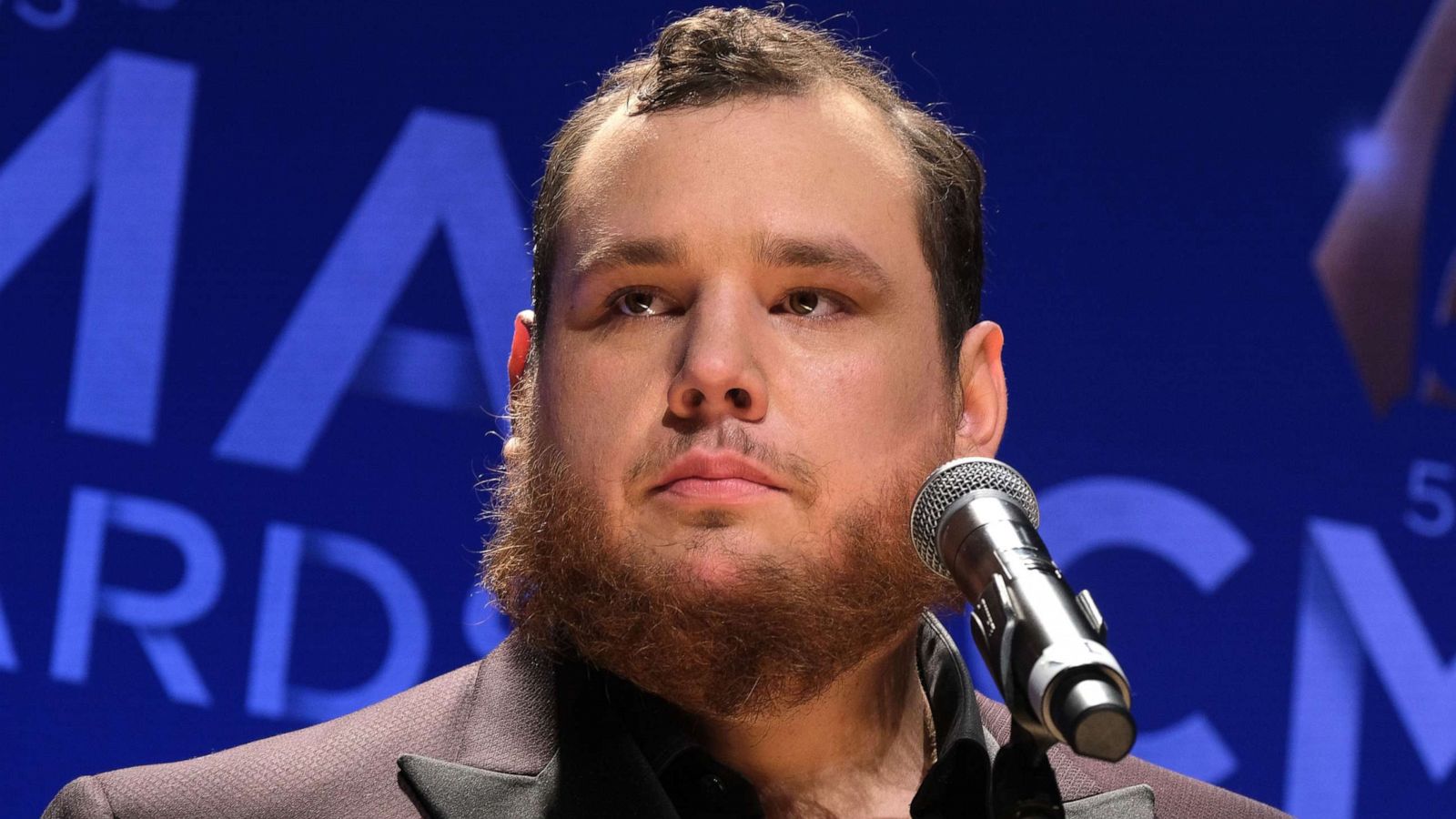 PHOTO: Country music artist Luke Combs speaks in the press room at the 53rd CMA Awards in Nashville, Tenn., Nov. 13, 2019.