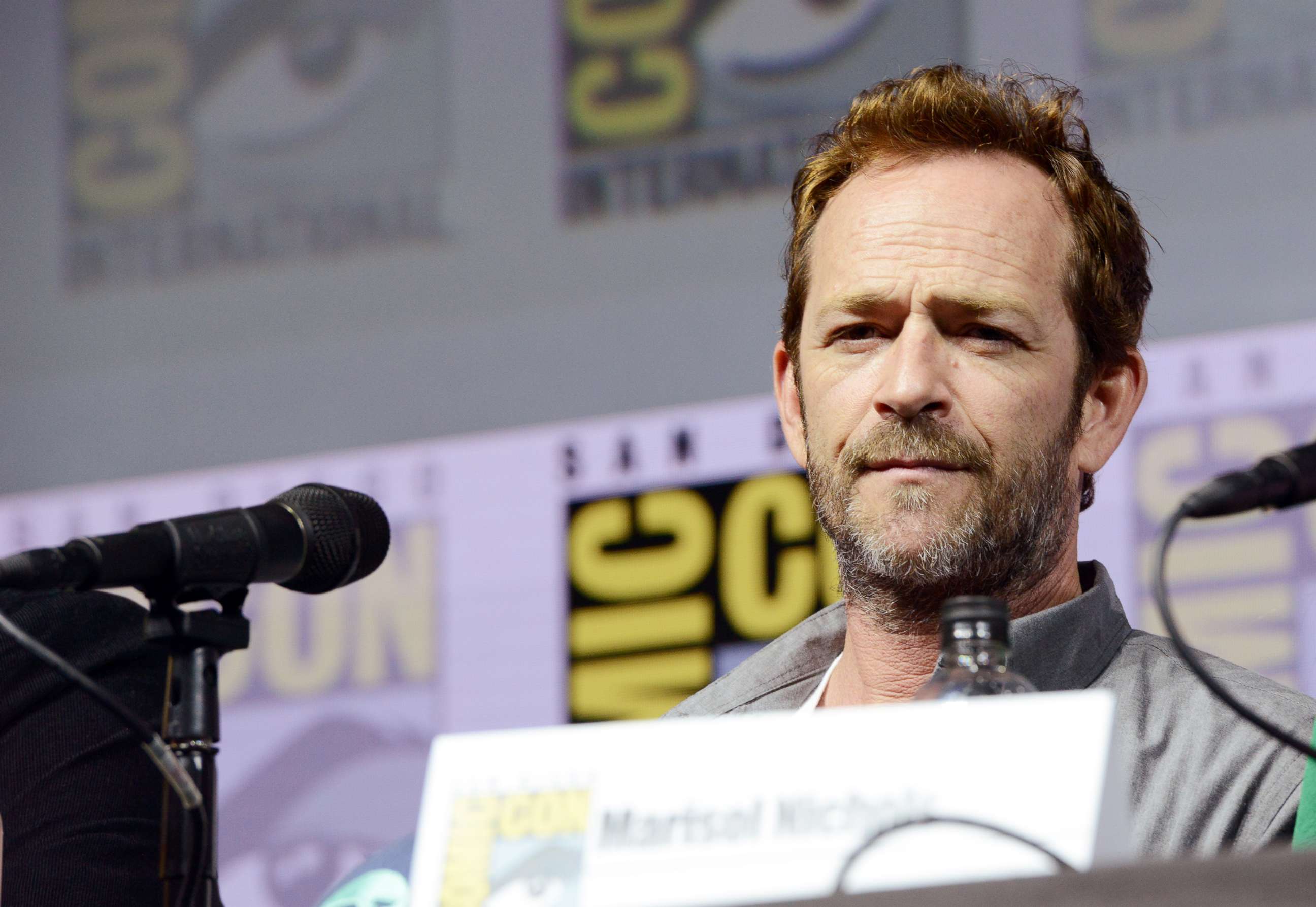 PHOTO: Luke Perry speaks an event on July 22, 2018.