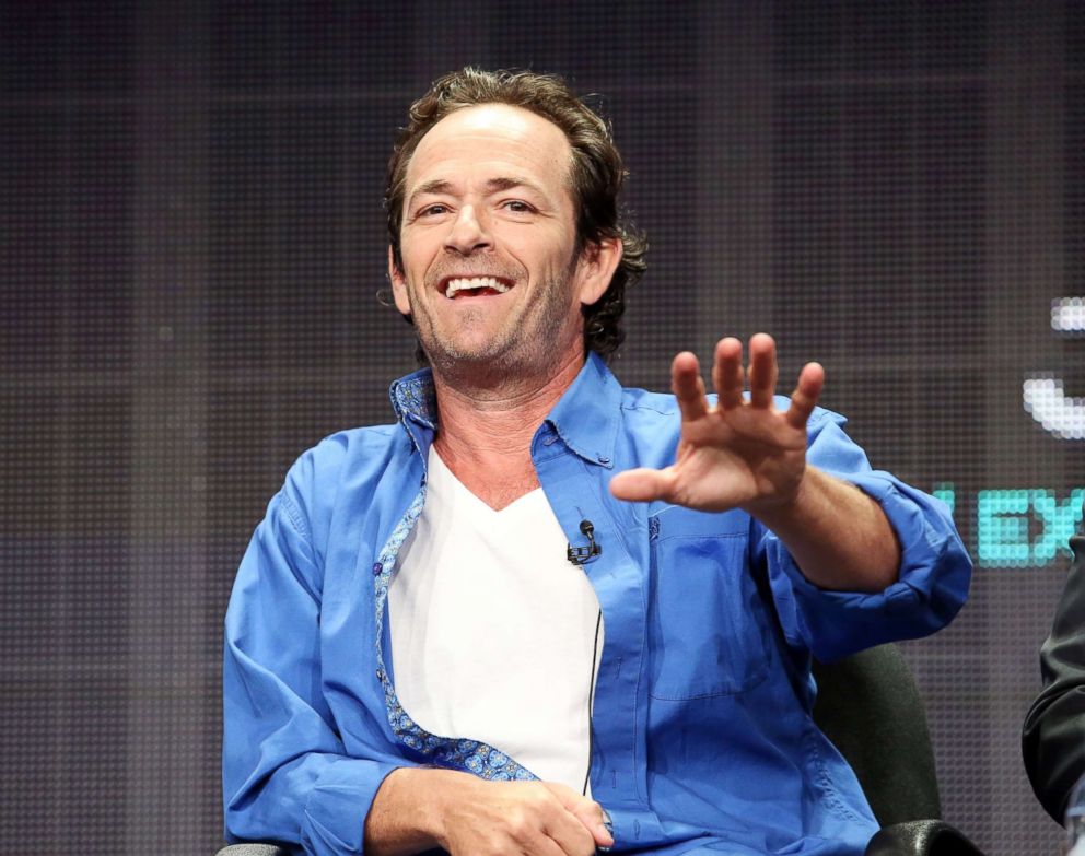PHOTO: Luke Perry speaks during an event on July 30, 2015, in Beverly Hills, Calif.