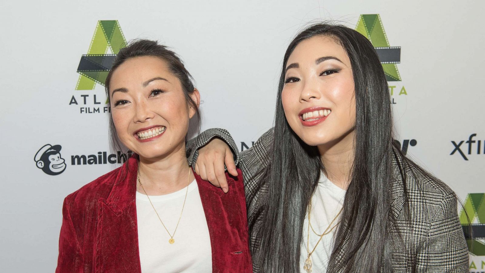 PHOTO: In this file photo, writer/director Lulu Wang and actress Awkwafina attend the Atlanta Film Festival opening night red carpet for "The Farewell" on April 05, 2019, in Atlanta.