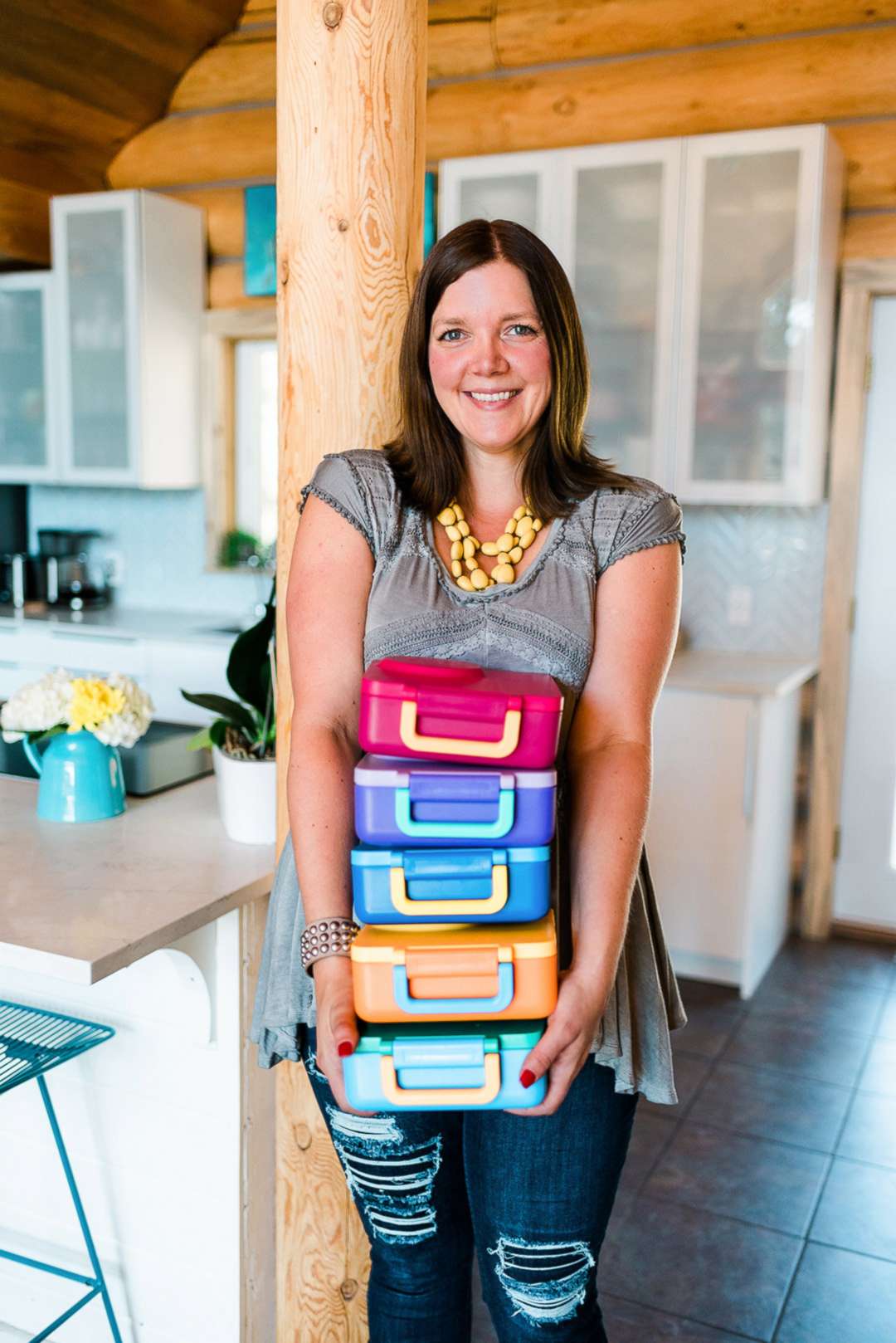 PHOTO: Foodie mama and lunchbox guru Kelly Pfeiffer assembles three-or-so lunches per week, which are themed by letters of the alphabet and shared on her Instagram page, noshandnourish.