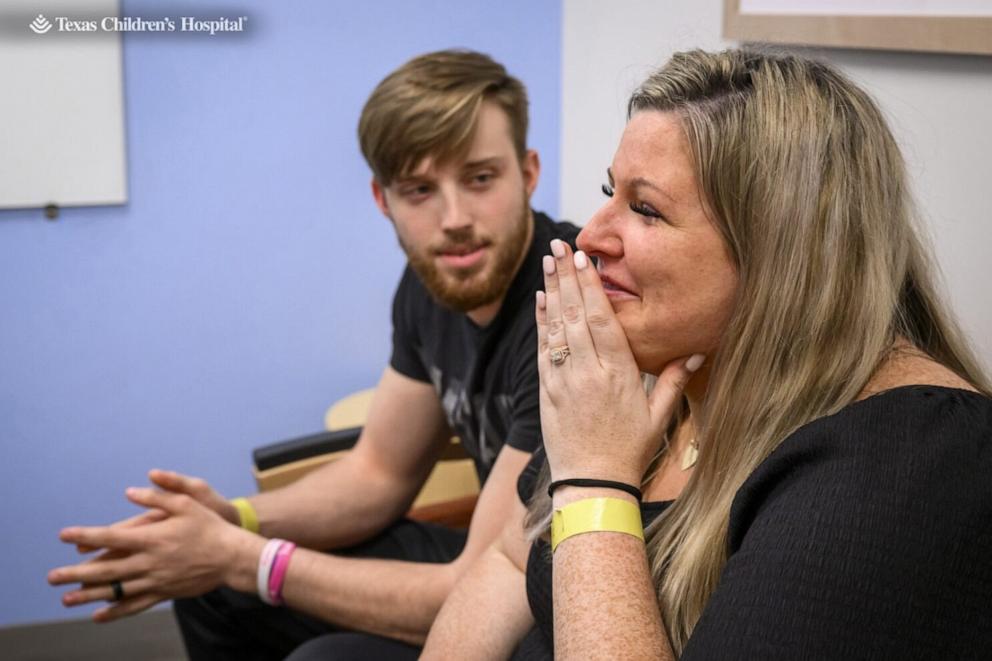 PHOTO: Kylie Overfield's parents are pictured after learning Kylie survived a successful double lung transplant.