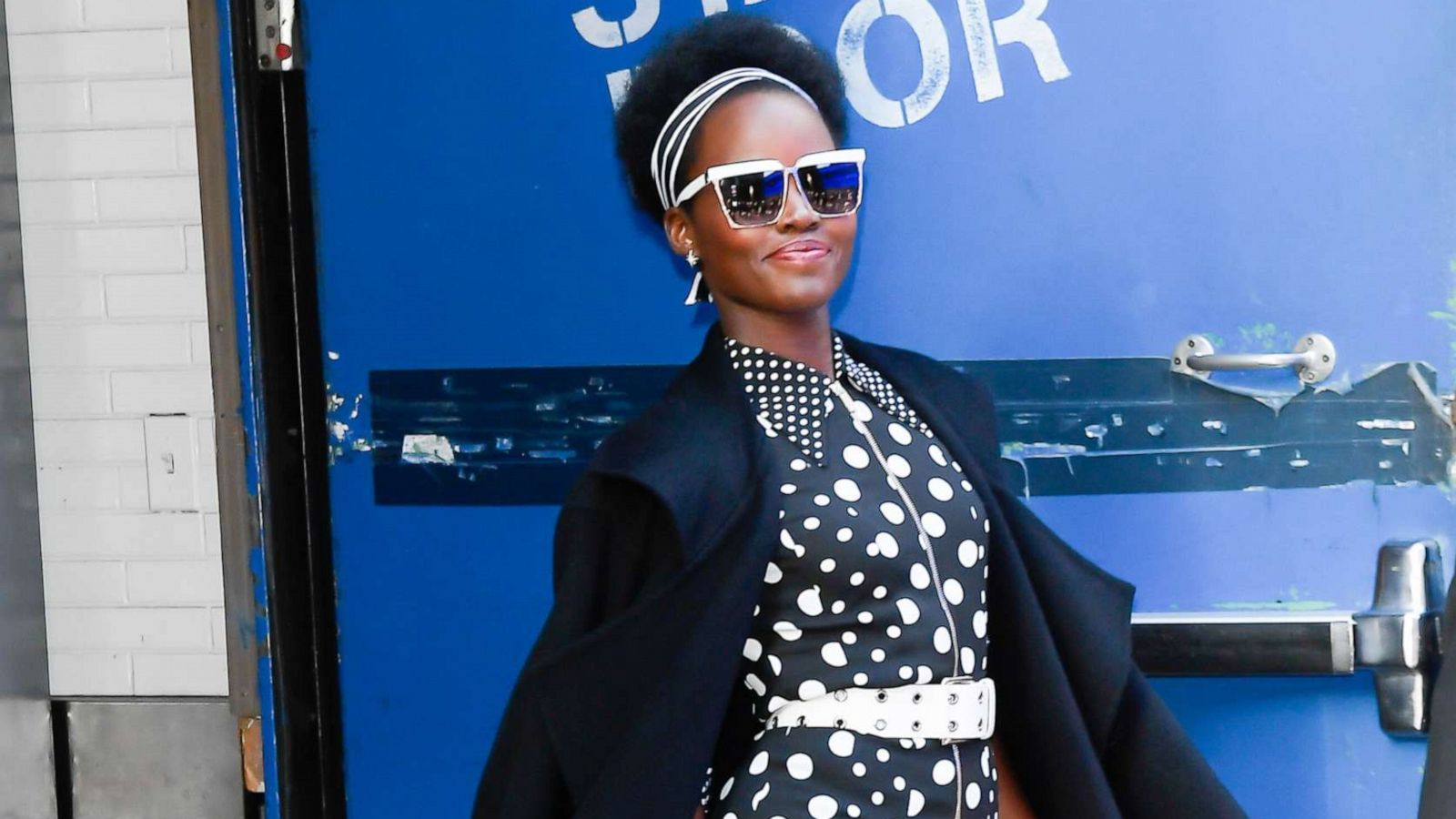 PHOTO: Actress Lupita Nyong'o is seen outside "Good Morning America," on Oct. 15, 2019 in New York City.