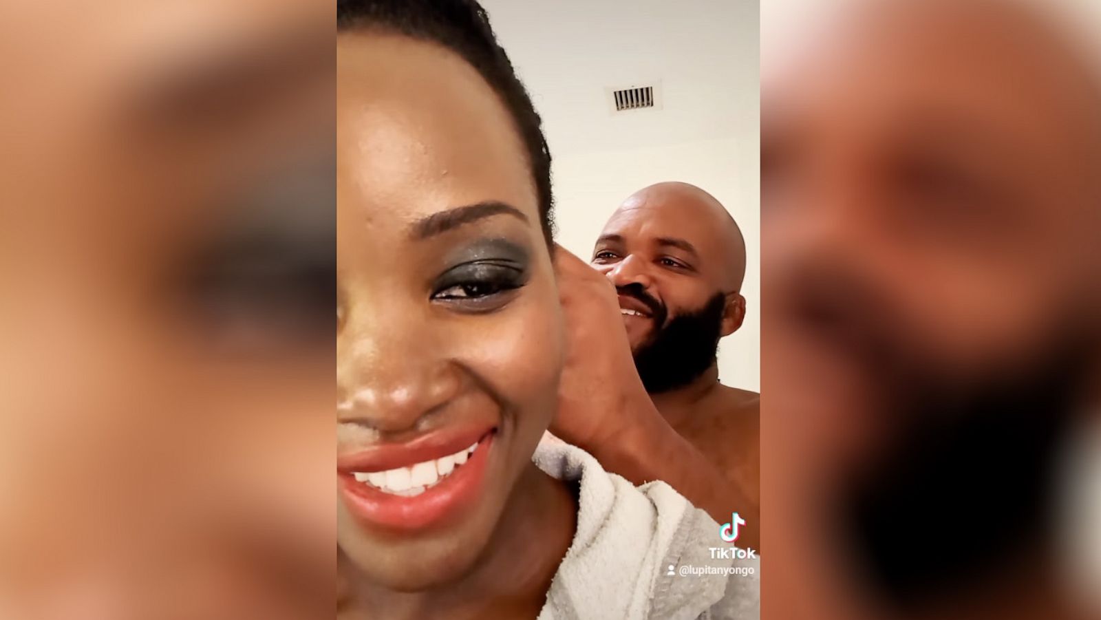 PHOTO: In a video shared to her instagram account, Lupita Nyong'o her boyfriend Selema Masekela helping her take down her hairstyle.