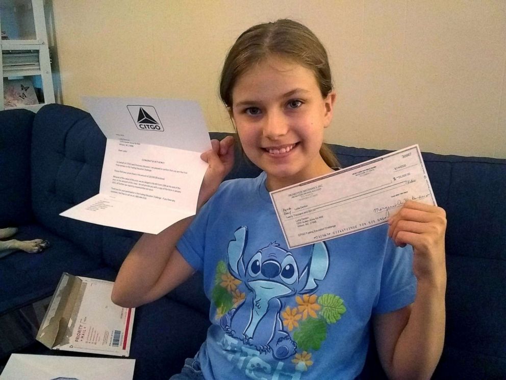PHOTO: Lydia Denton, 12, won a $20,000 prize for her invention of a device to help prevent hot car deaths.