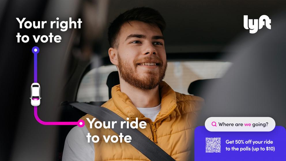 PHOTO: Lyft is offering 50% discount on rides, bikes and scooters on Election Day.