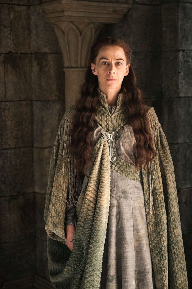  Kate Dickie, as Lysa Arryn, in a scene from 'Game of Thrones.'					