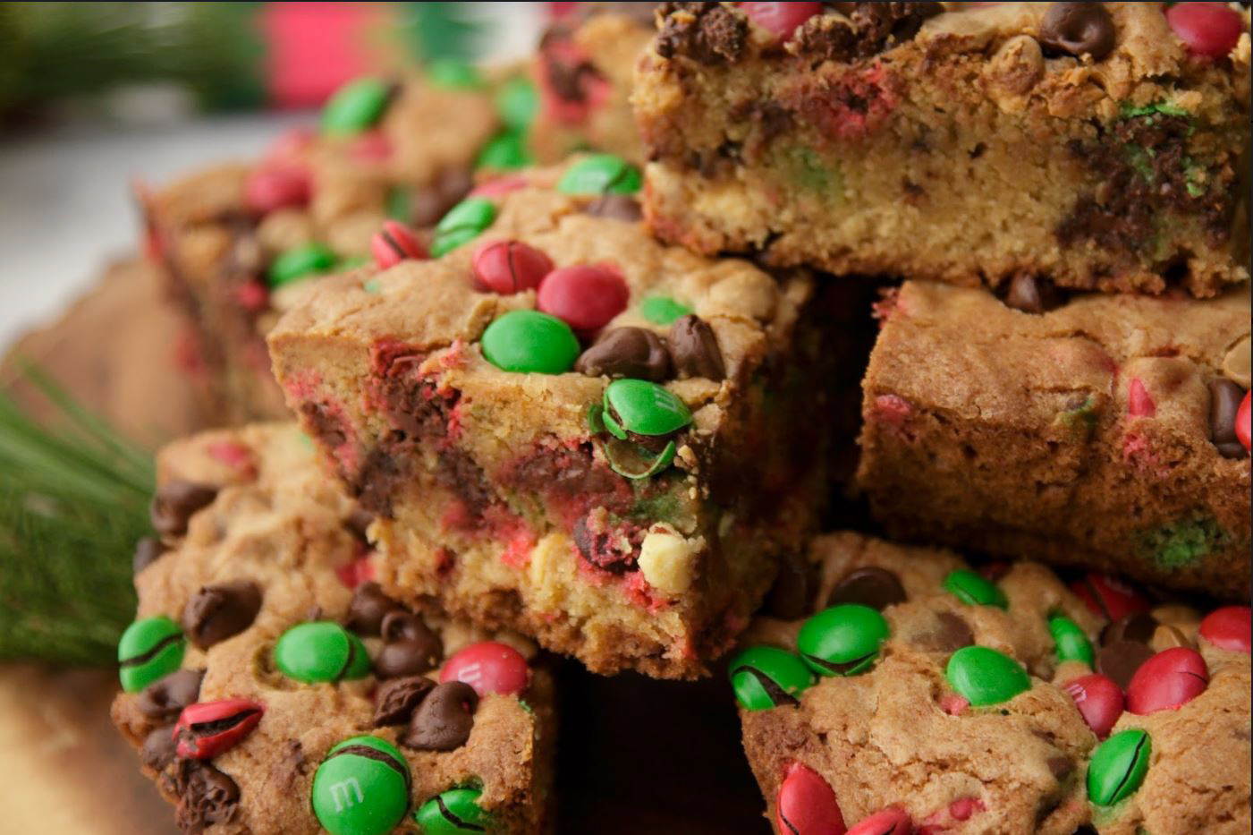 PHOTO: Pinterest's most-pinned cookie of all-time, M&M Christmas Cookie bars, are photographed here.
