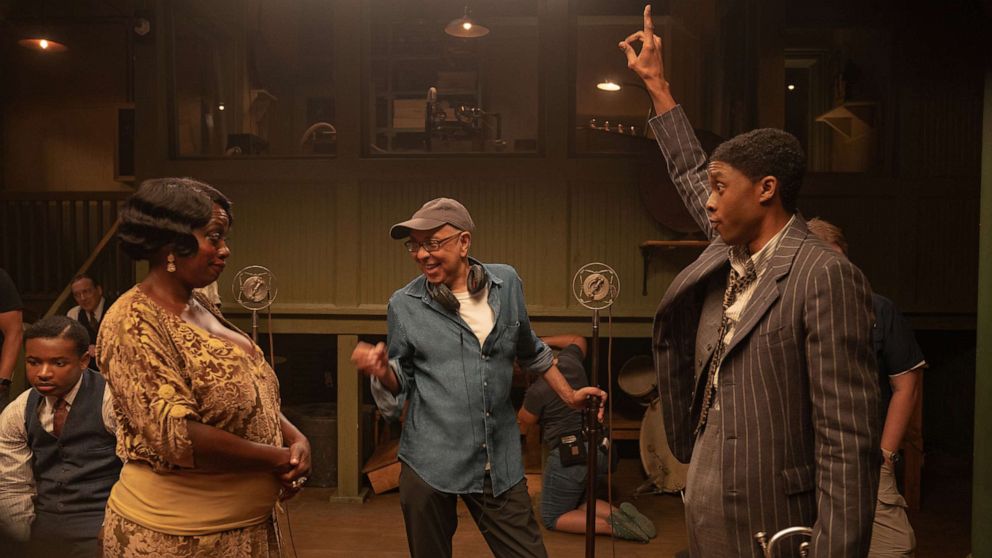 PHOTO: Viola Davis, George C. Wolfe and Chadwick Boseman in a production scene from "Ma Rainey's Black Bottom."
