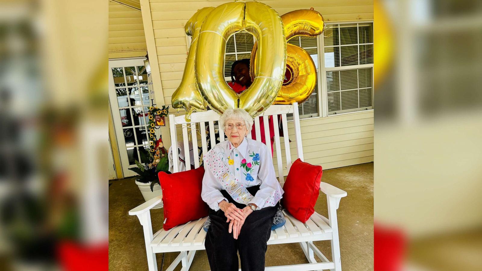 PHOTO: Lamance estimates that nearly 100 friends and supporters of Mabel came together for a parade for her 106th celebration.