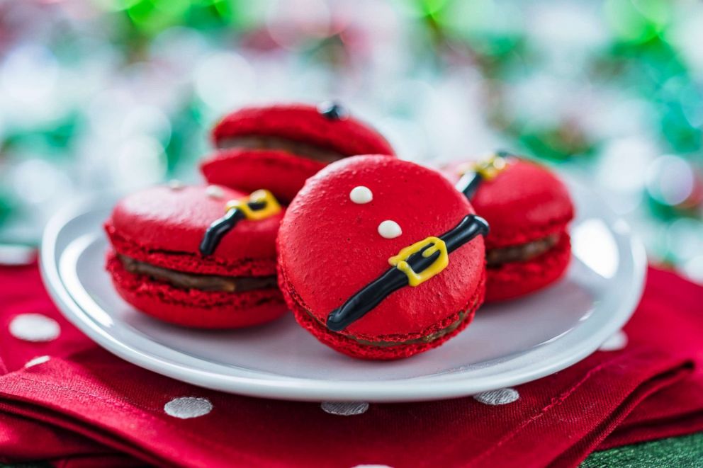 PHOTO: Santa Belt Macarons are made of almond with hazelnut filling and come in packages of five. 