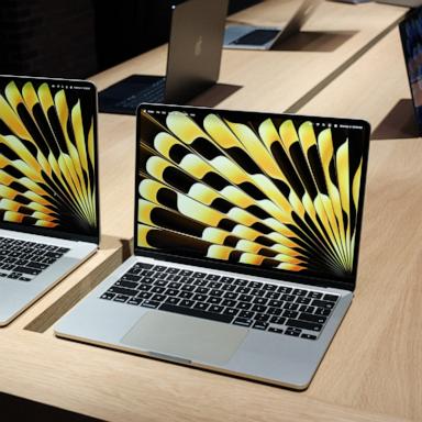 PHOTO: A newly released M5 MacBook Air models are displayed during the "Special Apple Experience" launch event at an Apple Store in New York City, March 4, 2026.