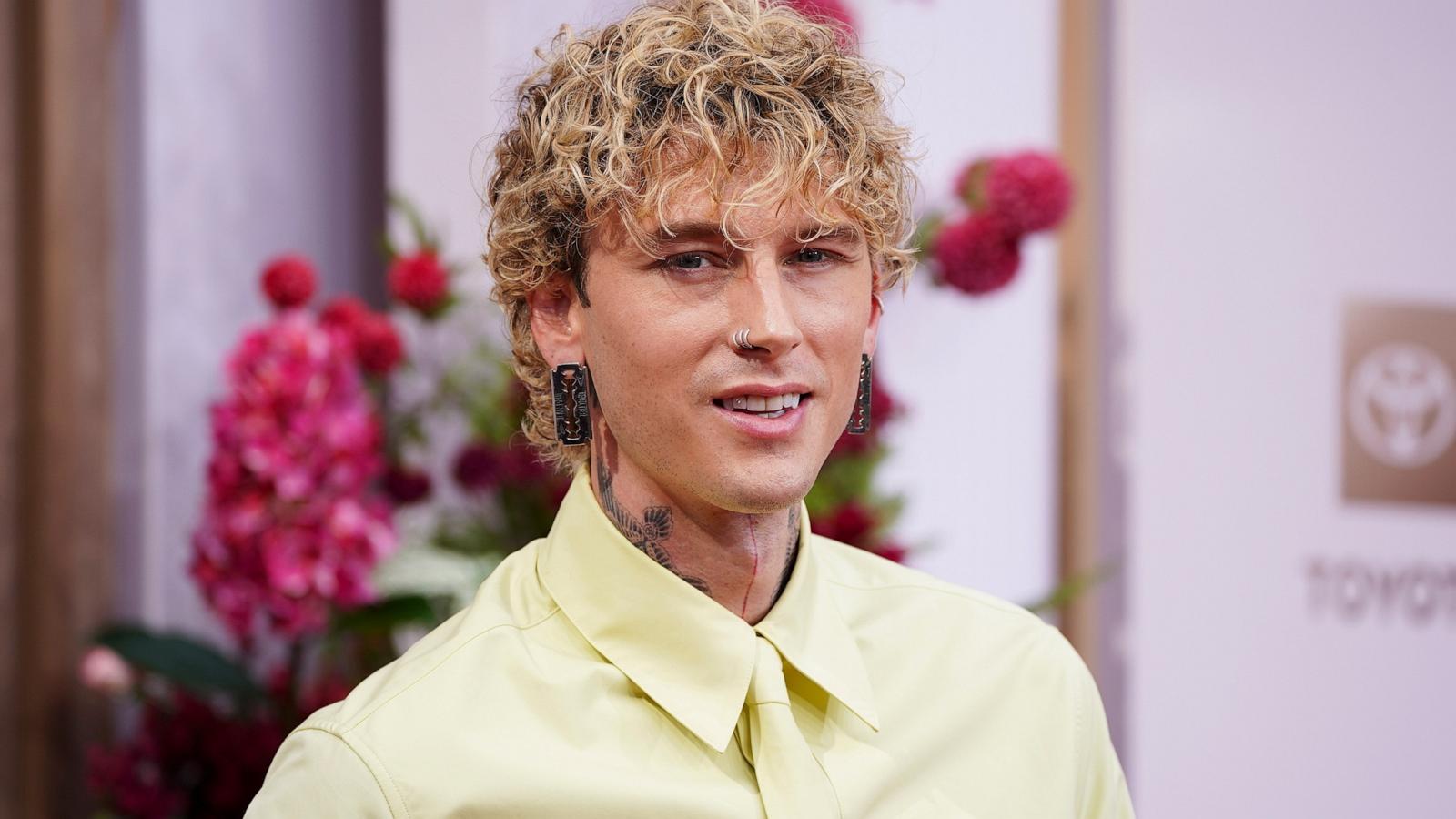 PHOTO: Machine Gun Kelly arrives at the BET Awards, June 9, 2025, at the Peacock Theater in Los Angeles.