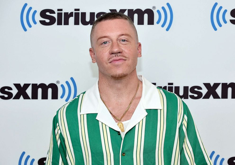 PHOTO: In this Aug. 17, 2022, file photo, Macklemore visits the SiriusXM Studio in New York.