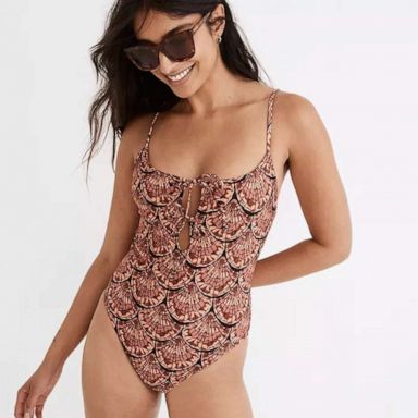 Knot Front Long Sleeve Bodysuit - Brown & Thong - PUMIEY – Pumiey