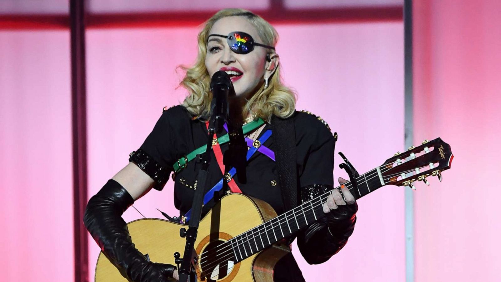 PHOTO:Madonna performs onstage during Pride Island - WorldPride NYC 2019 at Pier 97, June 30, 2019.