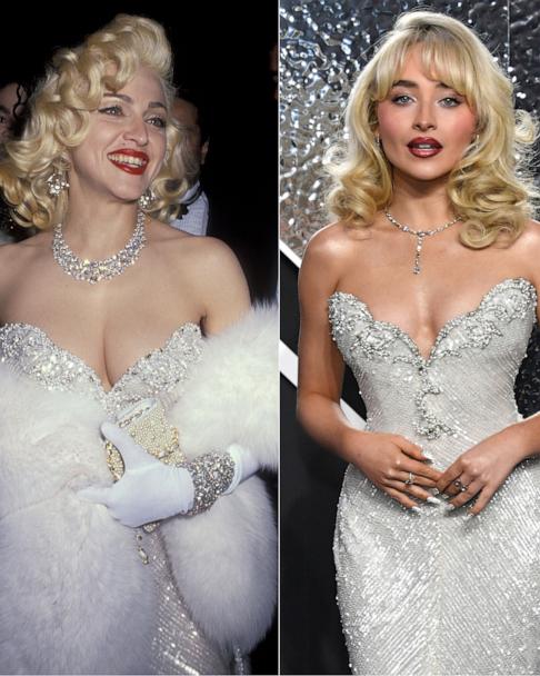 madonna silver dress Madonna stepped out in a bright blue mini dress and silver lace-up boots to attend Bus Palladium where she co-hosted The Afterparty with Charli xcx. She departed Paris the following day and