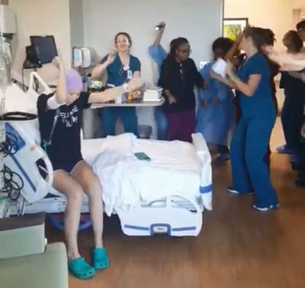 PHOTO: The staff at Northside Hospital in Atlanta, put on the impromptu show for Amanda Coley. 