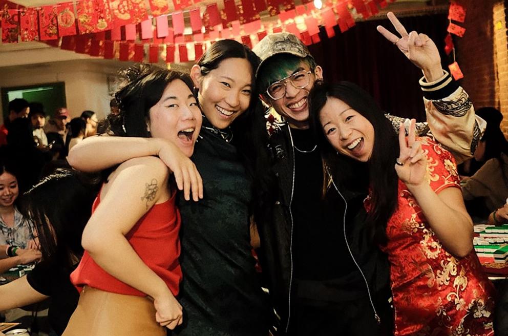 PHOTO: The four founders who are friends and attended the same university celebrated the Lunar New Year at their New Year mahjong event last year.