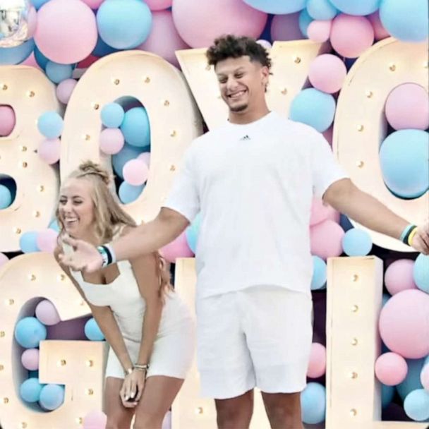 Patrick Mahomes and his fiancee reveal baby's sex in sweet reveal