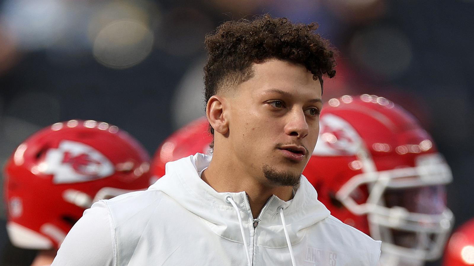 PHOTO: Patrick Mahomes of the Kansas City Chiefs looks on before a game against the Los Angeles Chargers at SoFi Stadium, Jan. 7, 2024, in Inglewood, Calif.