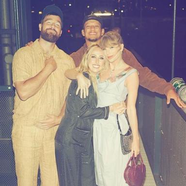 PHOTO: Brittany Mahomes appears in this photo with Travis Kelce, Taylor Swift and Patrick Mahomes, which she shared on Instagram.